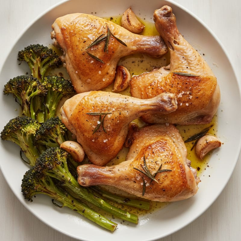 Roasted Chicken Legs with Herbs and Garlic