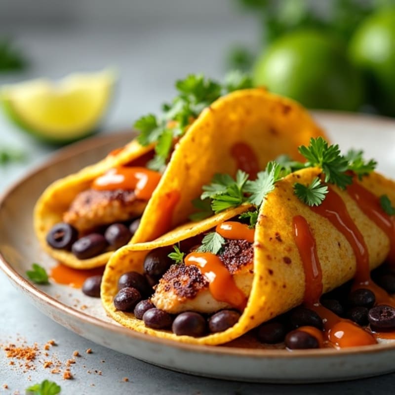 Baked Chicken and Black Bean Tortillas with Chili-Lime Sauce
