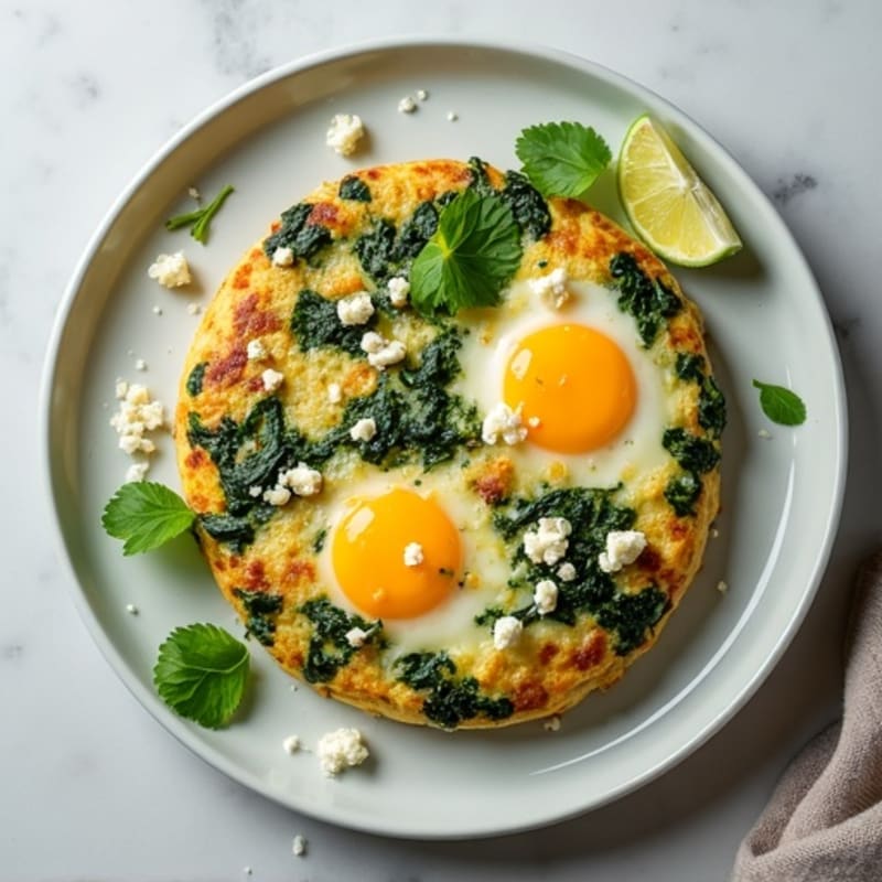 Fluffy Spinach and Feta Egg Frittata