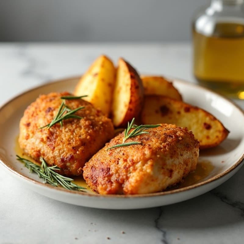 Oven-Baked Chicken Thighs with Crispy Potato Wedges