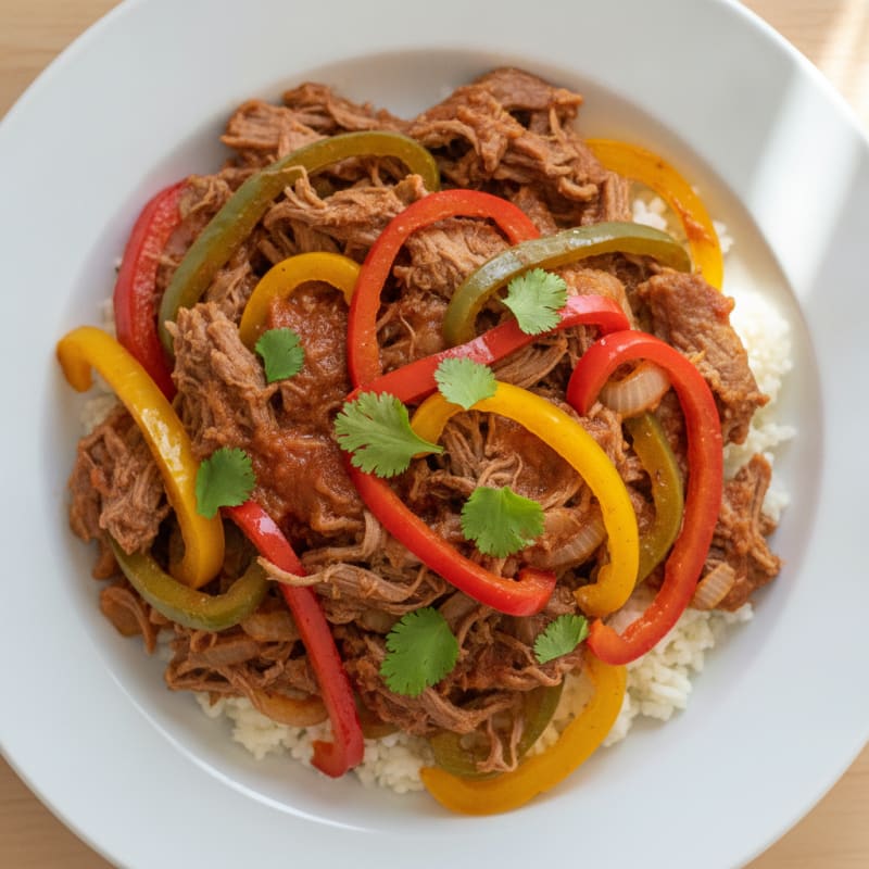 Cuban Shredded Beef with Peppers