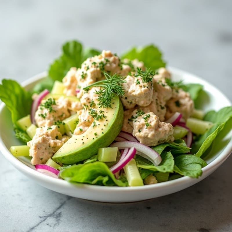 Creamy Avocado Tuna Salad with Fresh Herbs