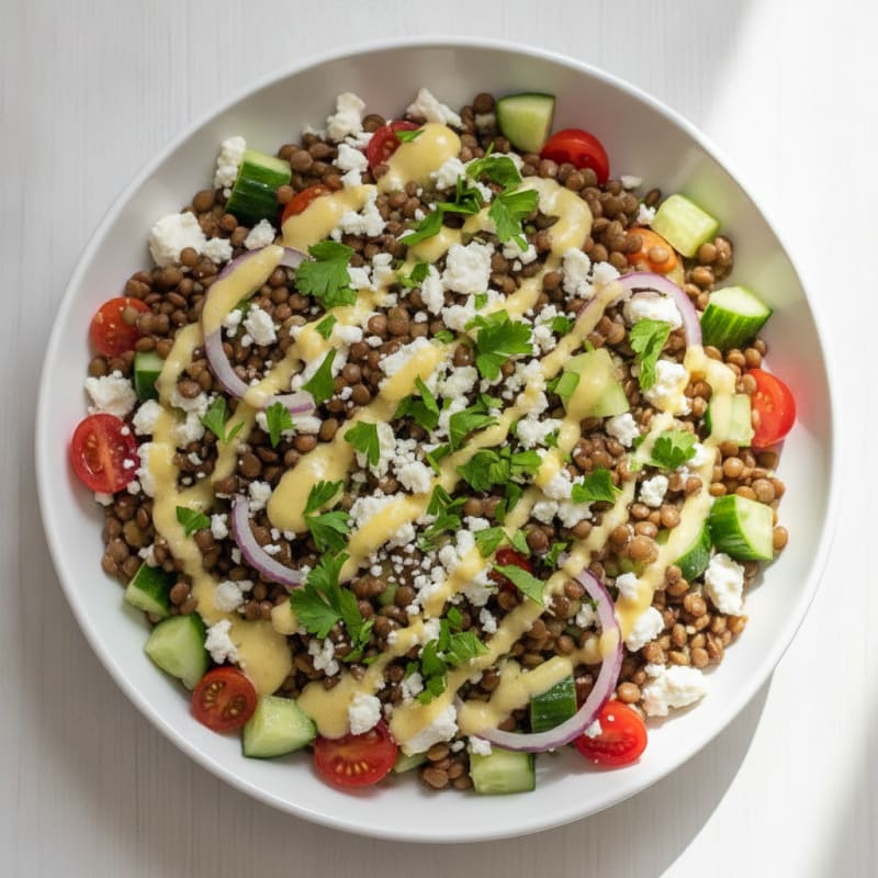 Mediterranean Lentil Salad with Feta