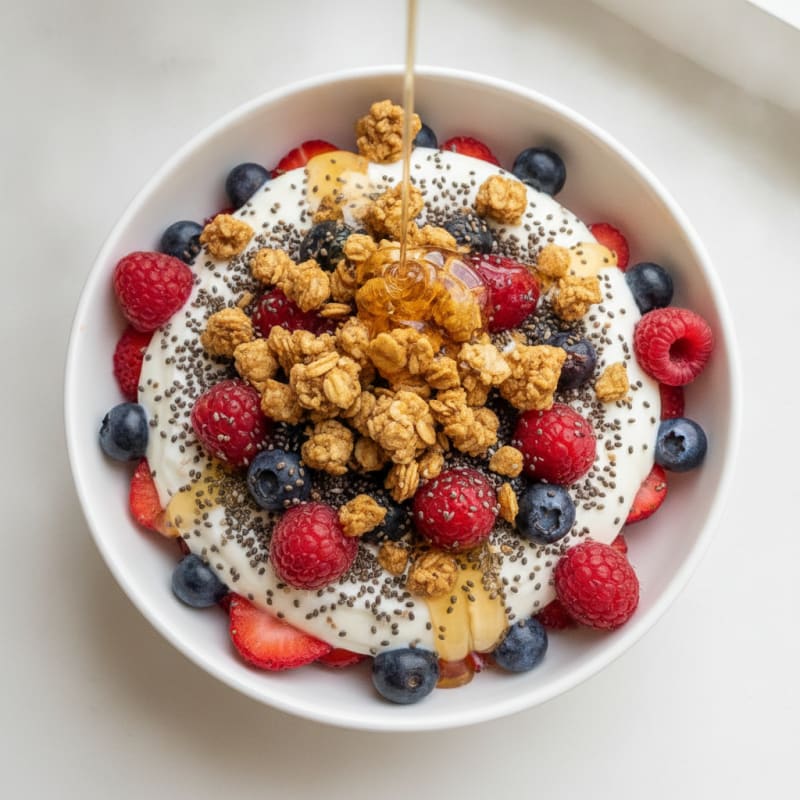 Creamy Greek Yogurt Parfait with Berries and Chia Seeds