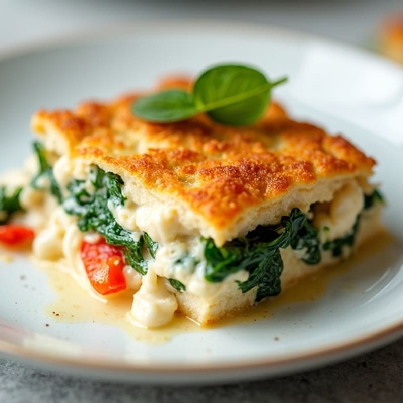 Creamy Crab and Vegetable Bake with Crispy Wonton Topping