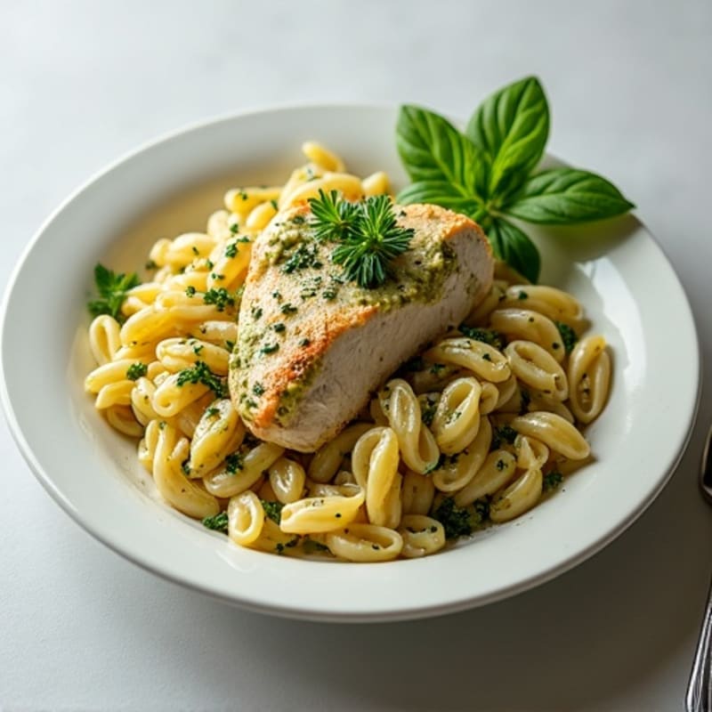 Creamy Pesto Chicken Pasta with Fresh Herbs