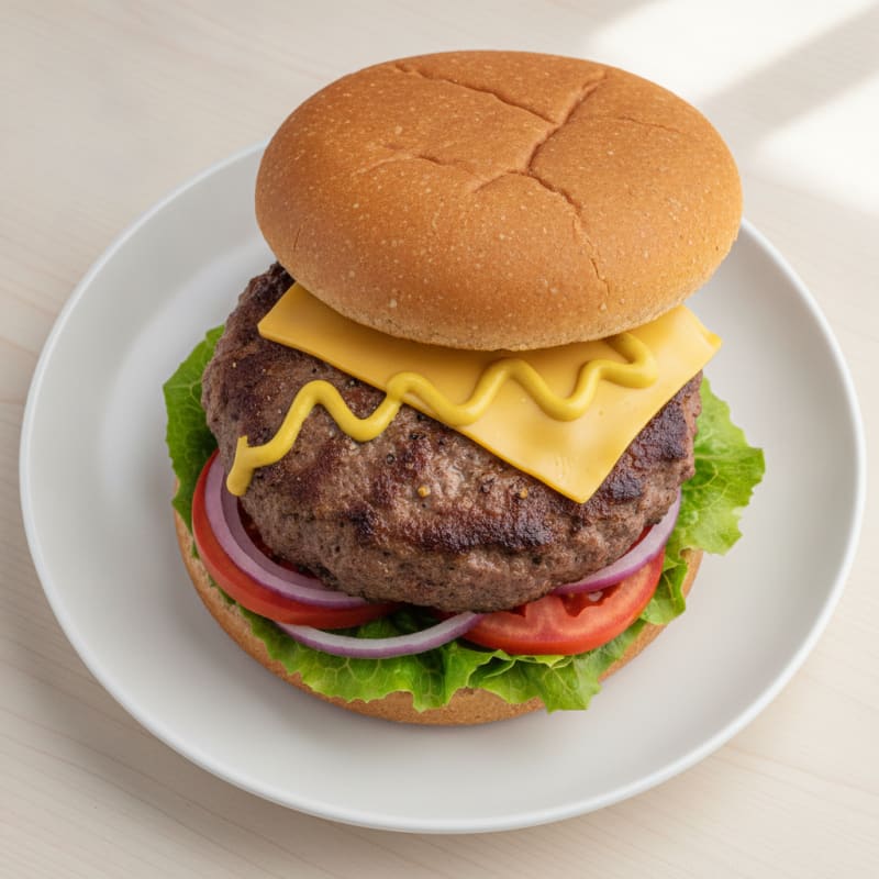 Classic Beef Burger with Toasted Bun