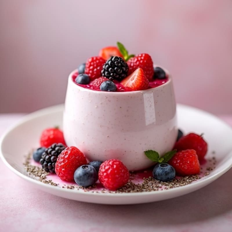 Silky Greek Yogurt Protein Mousse with Mixed Berries