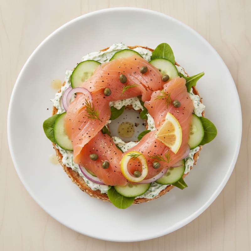 Smoked Salmon Bagel with Dill Cream Cheese