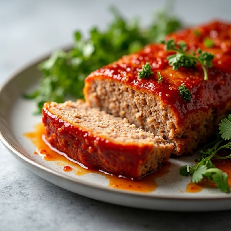 Turkey Meatloaf with Crispy Bacon and Tangy BBQ Glaze