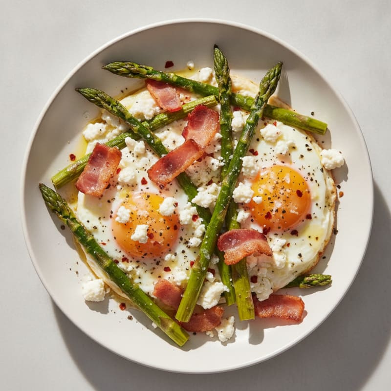 Baked Eggs with Roasted Asparagus