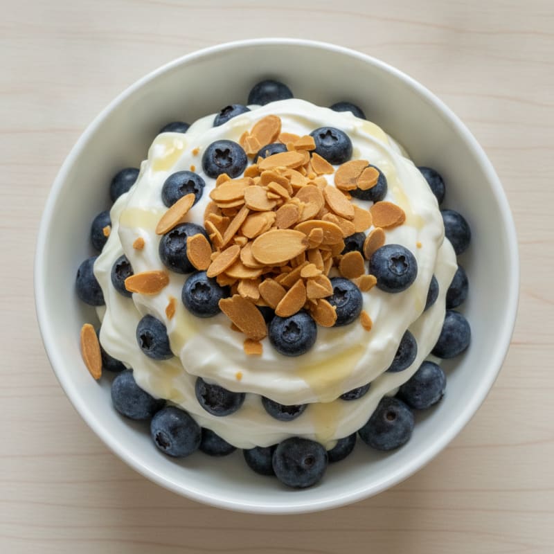 Creamy Greek Yogurt Protein Parfait with Berries and Almonds