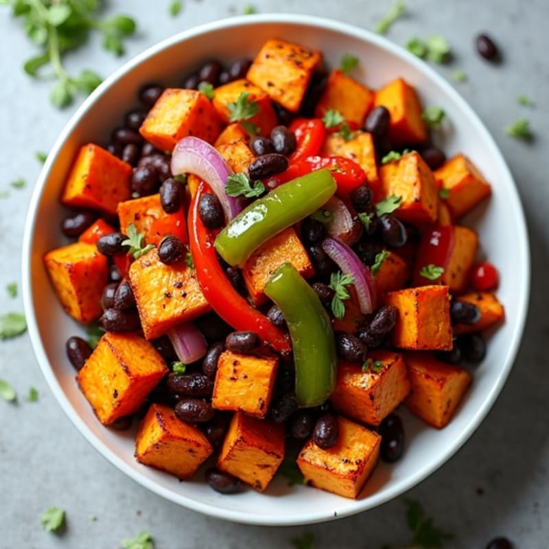 Crispy Sheet Pan Sweet Potato and Black Bean Fajitas