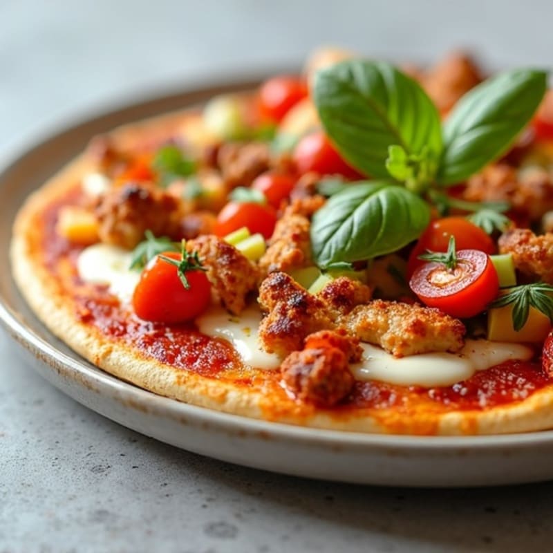 Crispy Chicken BBQ Ranch Pizza with Fresh Veggies
