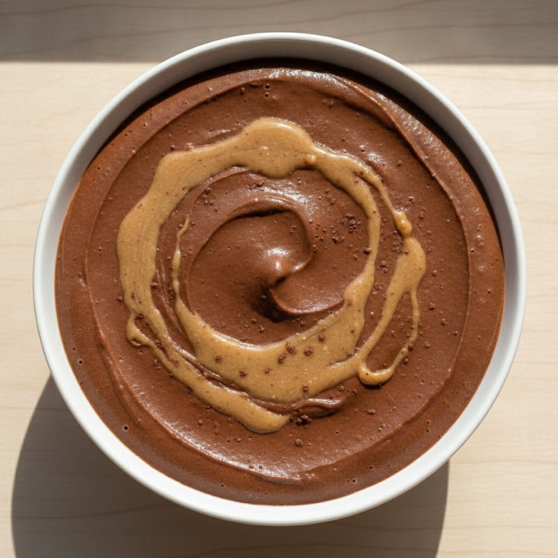 Silky Chocolate Protein Pudding with Almond Butter Swirl