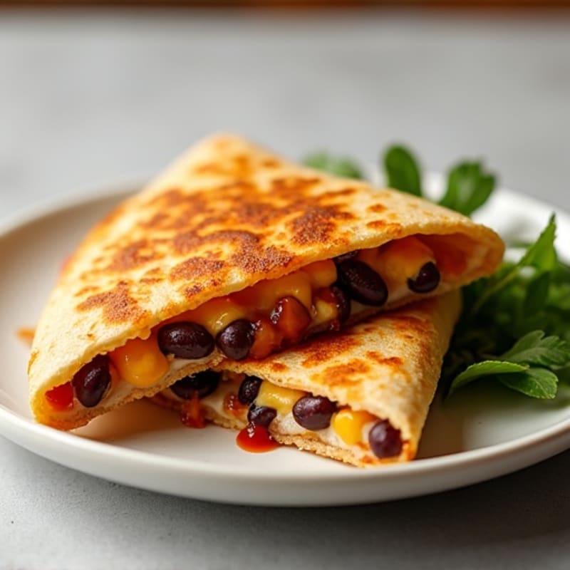Crispy BBQ Chicken and Black Bean Quesadilla