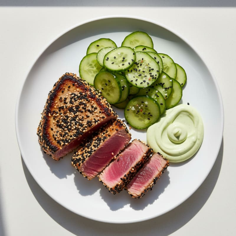 Pan-Seared Ahi Tuna with Wasabi Mayo