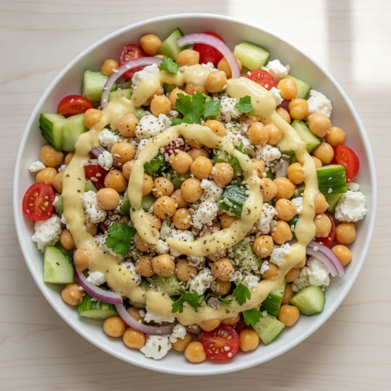Mediterranean Chickpea Salad with Feta