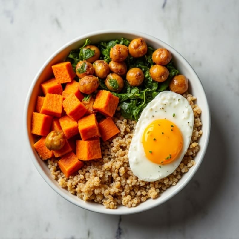 Crispy Roasted Chickpea and Sweet Potato Power Bowl
