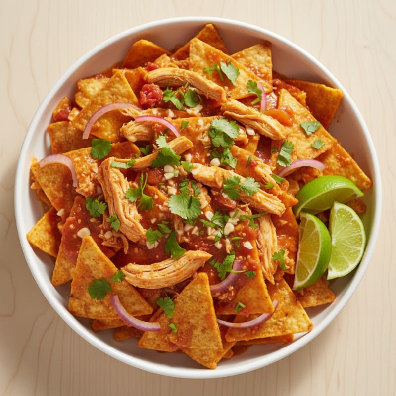 Crispy Chili-Lime Chicken Chilaquiles