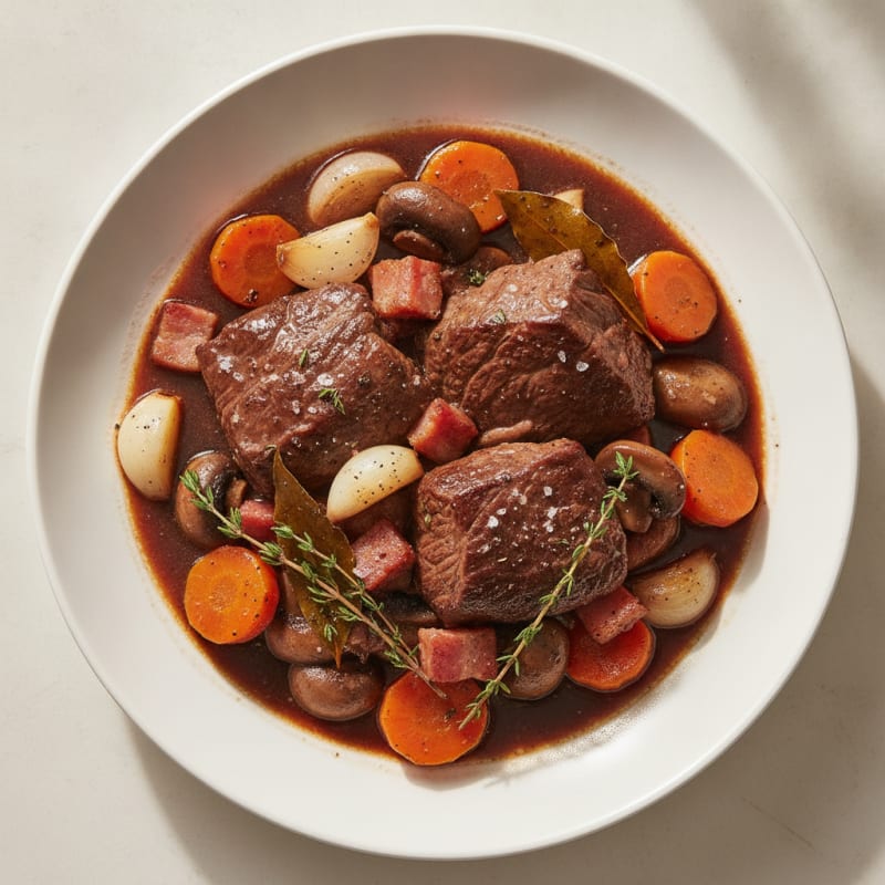 Classic Beef Bourguignon with Root Vegetables