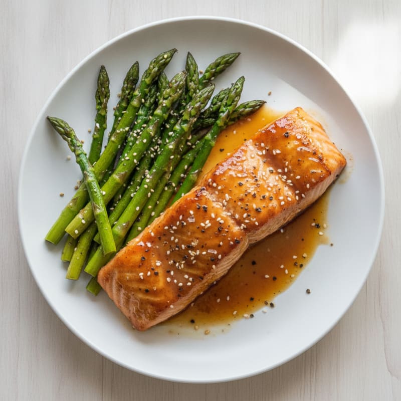Teriyaki Glazed Salmon with Roasted Asparagus