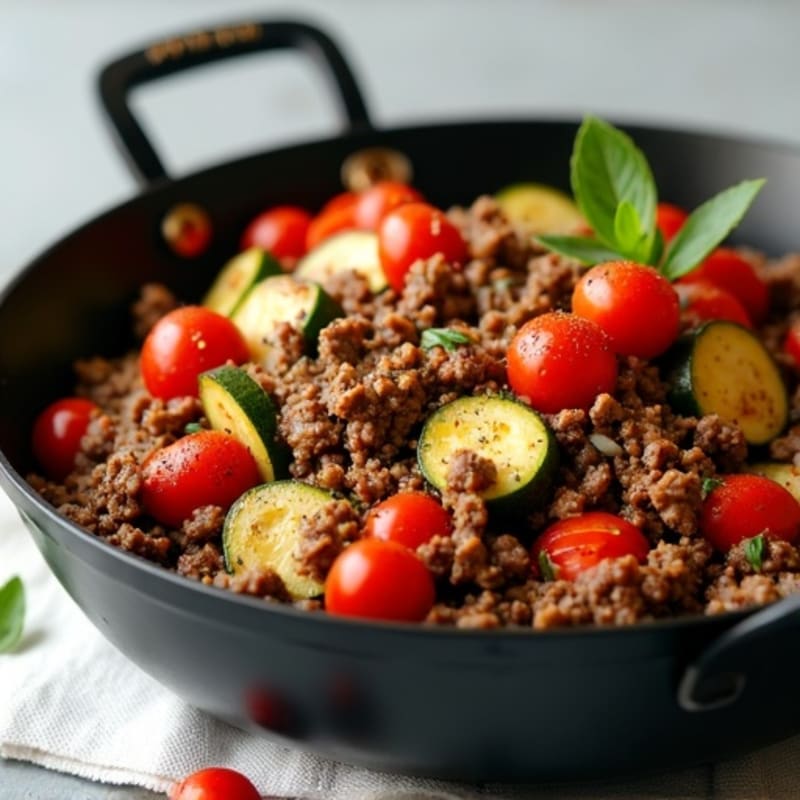 Ground Beef and Roasted Vegetable Skillet