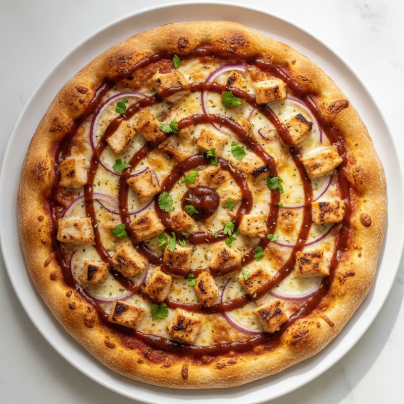 High-Protein BBQ Chicken Pizza with Red Onion
