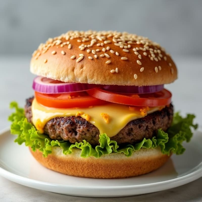 Crispy Mozzarella-Crusted Lean Beef Burger
