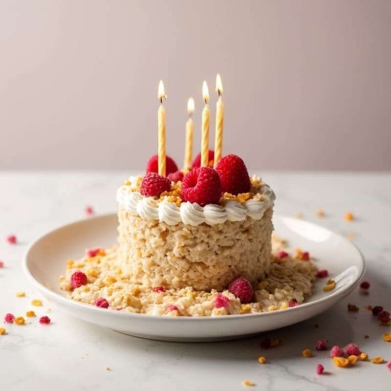 Creamy Vanilla Birthday Cake Protein Oats