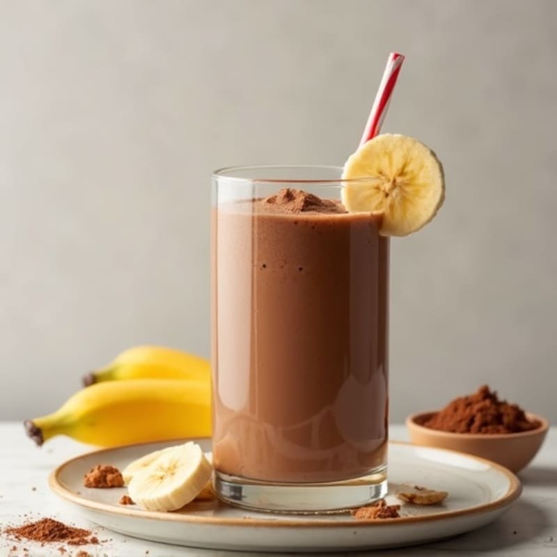 Chocolate Protein Smoothie with Silken Tofu and Peanut Butter