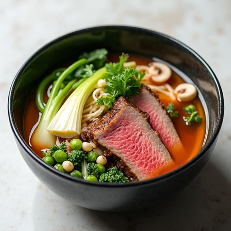 Ginger-Lemongrass Beef Bone Broth Noodle Bowl