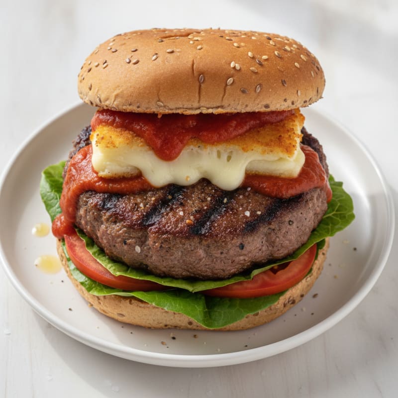 Mozzarella Stick Beef Burger