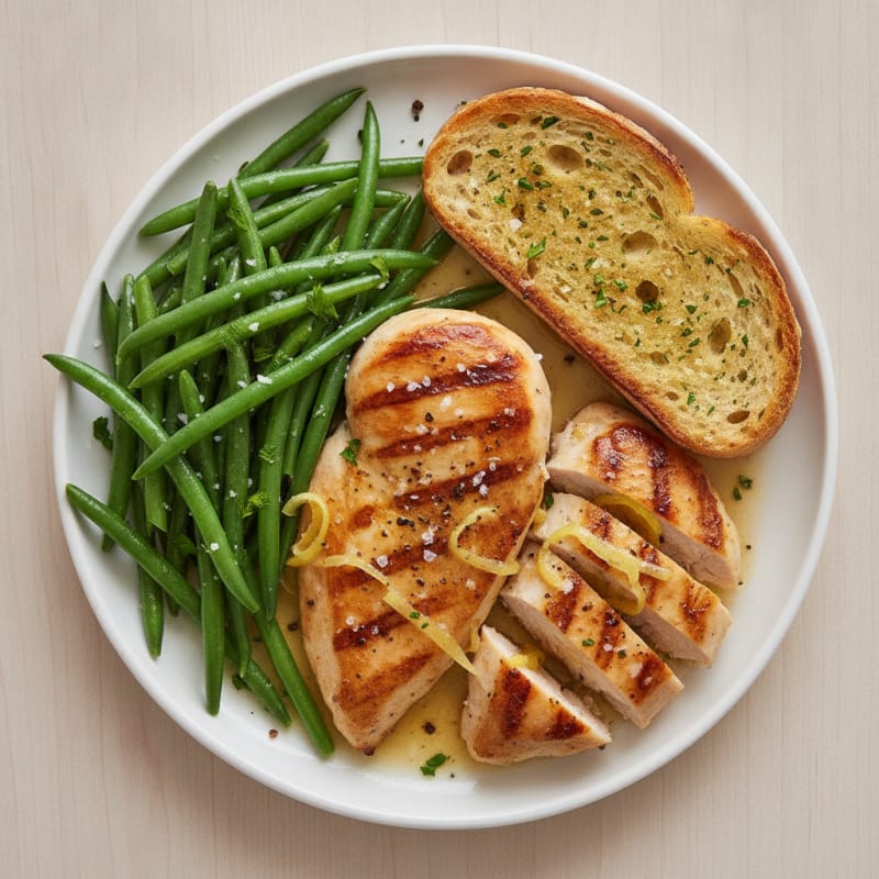 Pan-Seared Chicken with Garlic Herb Bread