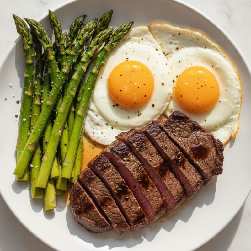 Steak and Eggs with Roasted Asparagus