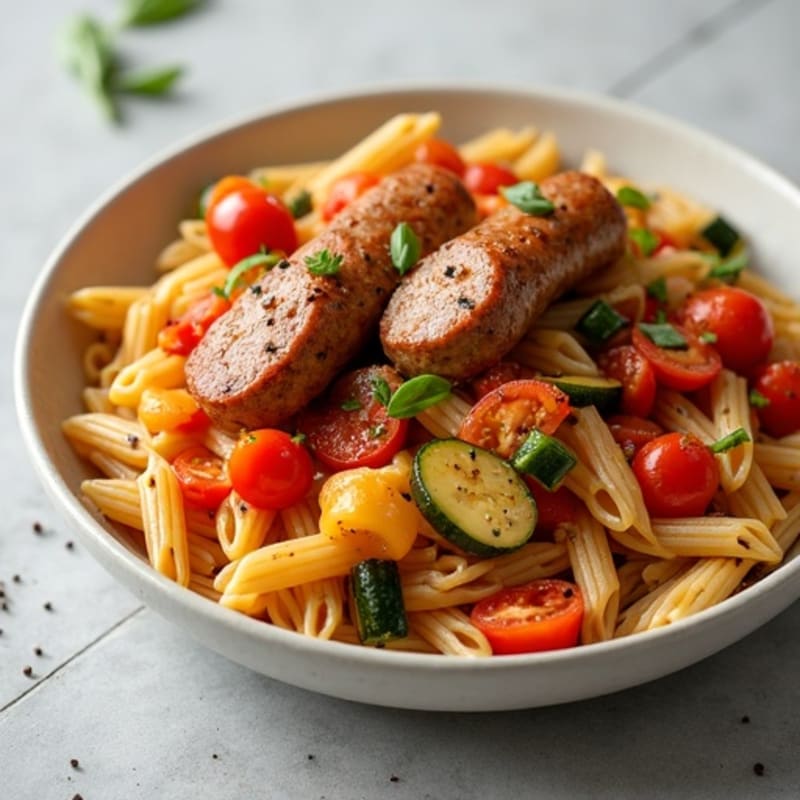 Lean Sausage and Vegetable Ragu with Whole Wheat Pasta