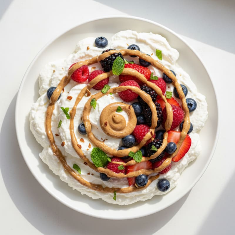 Greek Yogurt Protein Mousse with Mixed Berries