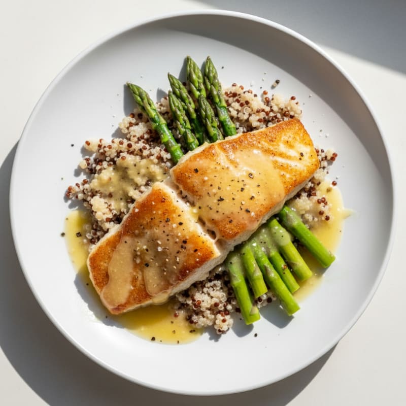 Golden Pan-Seared Halibut with Zesty Lemon