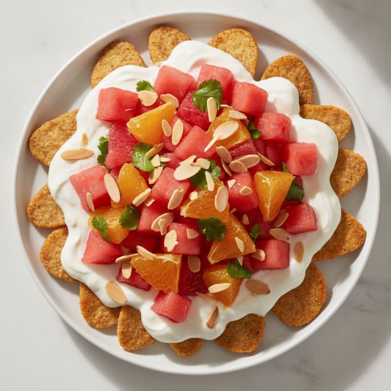 Creamy Protein Nachos with Watermelon Salsa