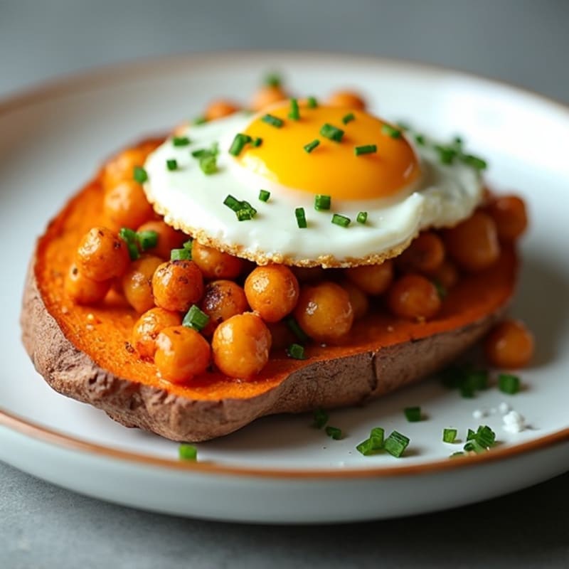 Crispy-Skin Loaded Sweet Potato with Greek Yogurt