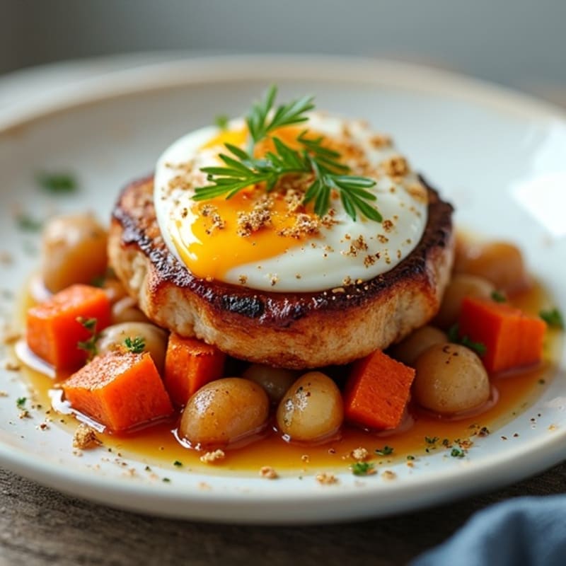 Tender Slow-Braised Pork Belly with Roasted Root Vegetables