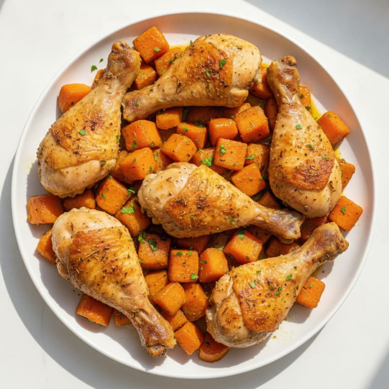 Herb-Roasted Chicken Drumsticks with Root Vegetables