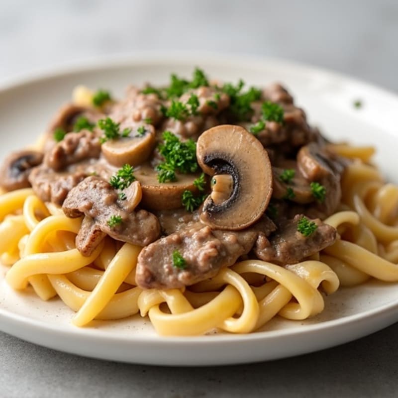 Lean Beef Stroganoff with Creamy Mushrooms