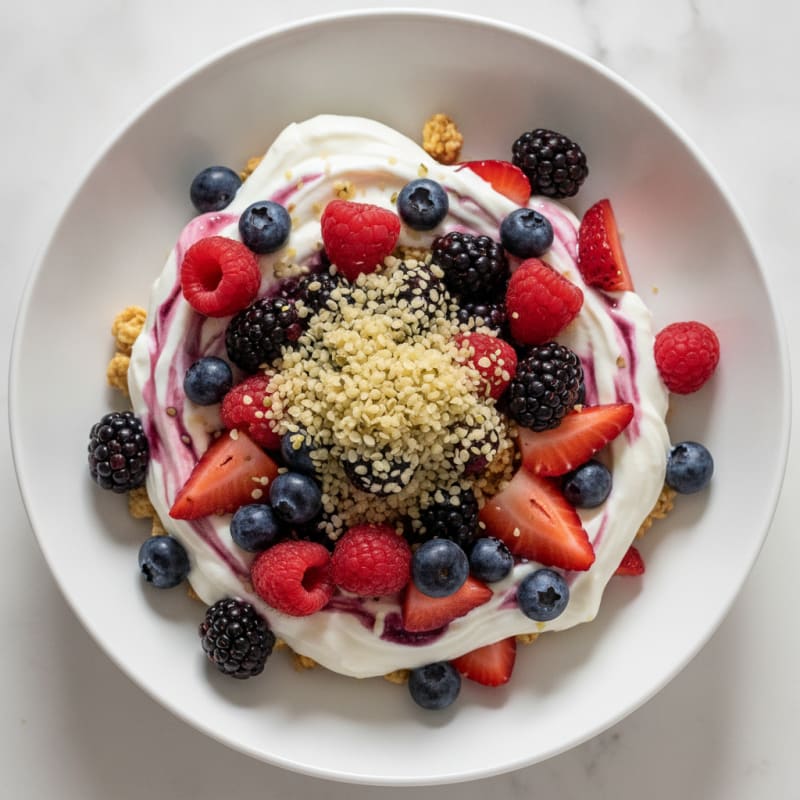 Greek Yogurt Protein Parfait with Mixed Berries