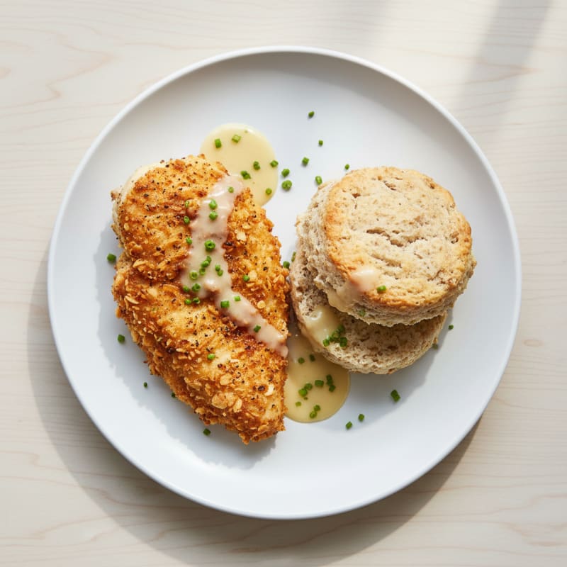 Crispy Buttermilk Fried Chicken & Biscuits