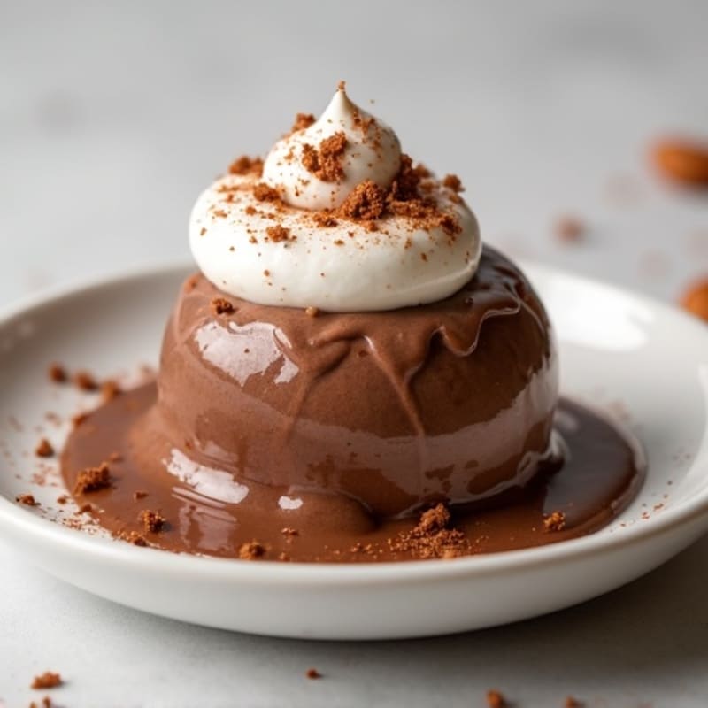 Silky Chocolate Protein Pudding with Almond Butter Swirl