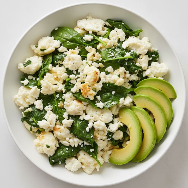 Egg White Scramble with Spinach and Feta