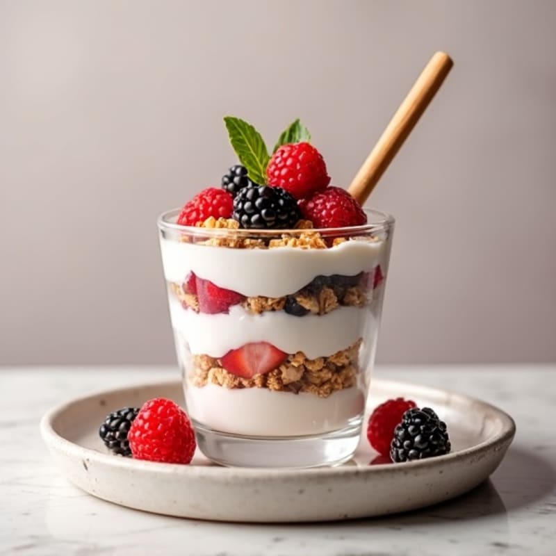 Greek Yogurt Protein Parfait with Mixed Berries