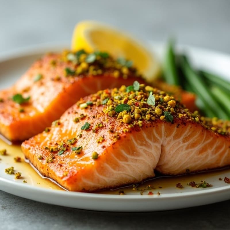 Crispy Pistachio-Crusted Salmon with Citrus-Ginger Glaze
