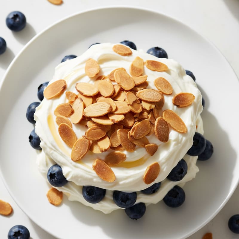 Vanilla Greek Yogurt Protein Parfait with Almonds